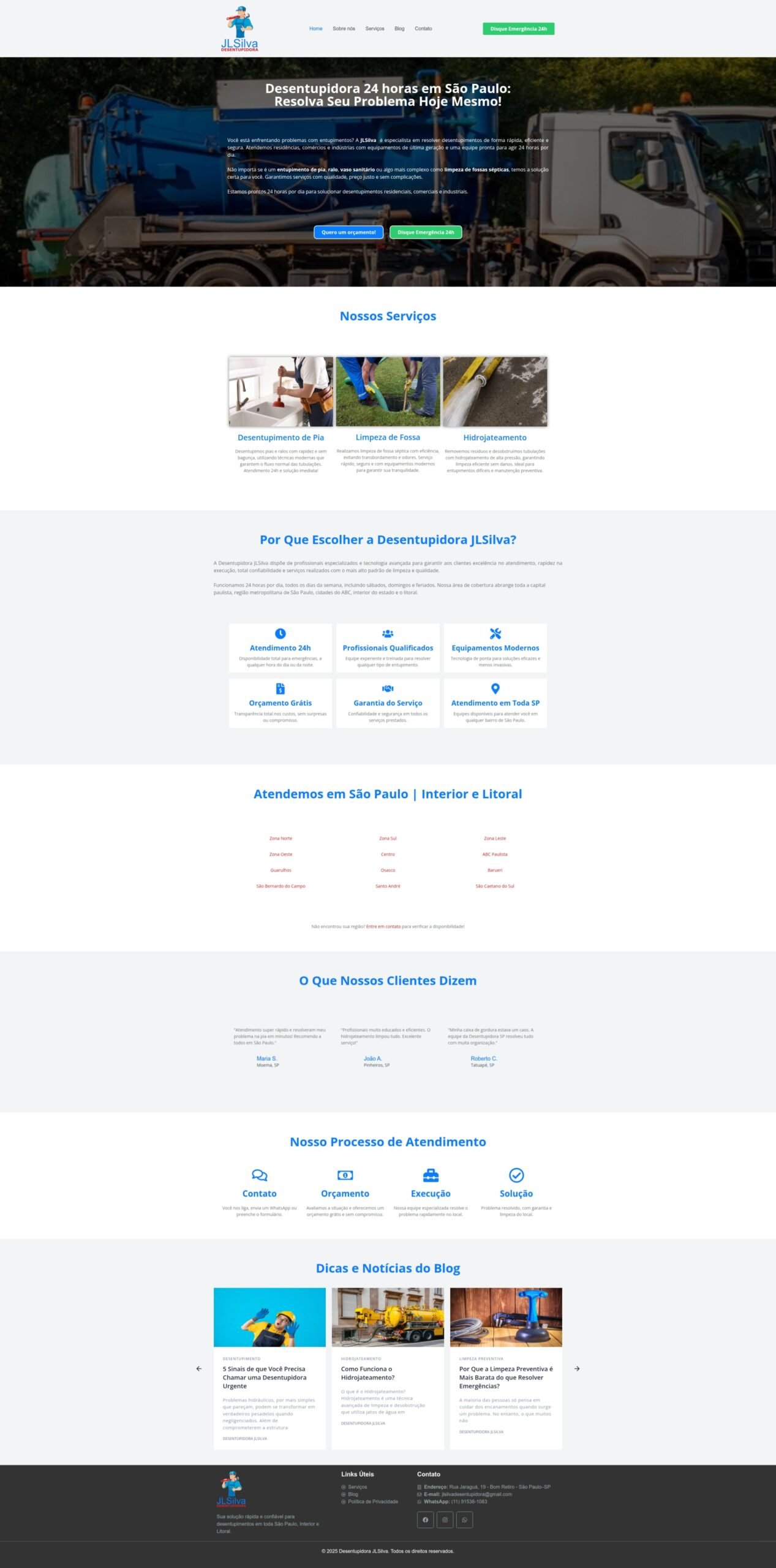 Website Desentupidora JLSilva